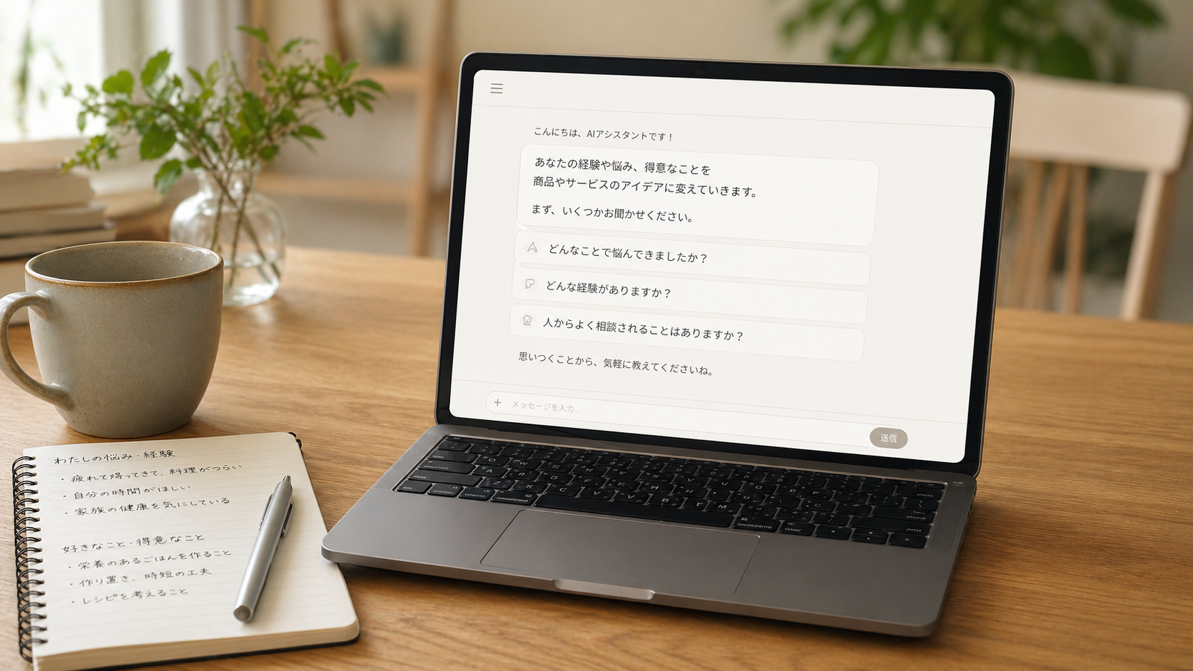 AI consultation on a laptop